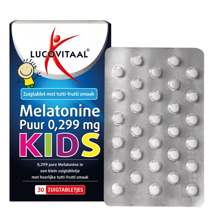 Melatonine Kinderen 0,299 mg met tutti-frutti smaak 30 zuigtabletten