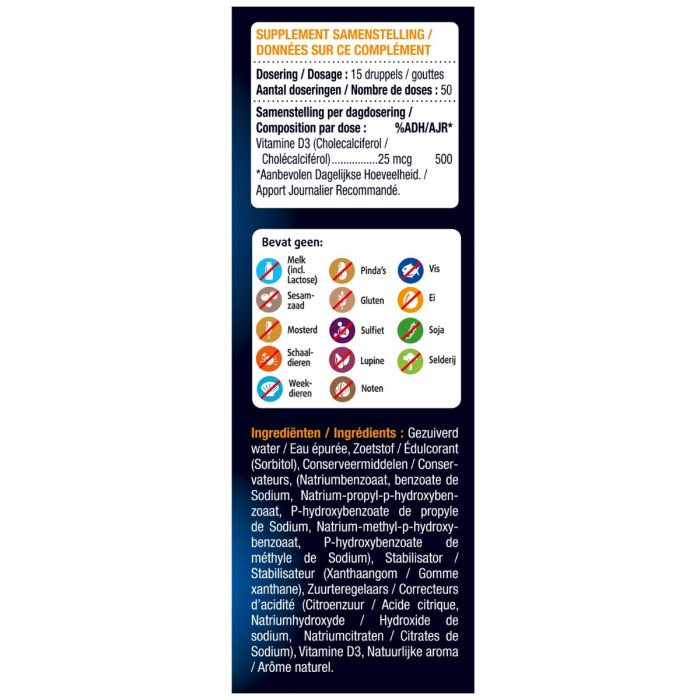 Vitamine D Druppels Aardbeismaak 50ml