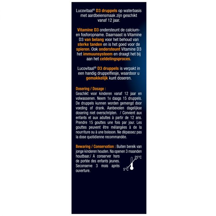 Vitamine D Druppels Aardbeismaak 50ml