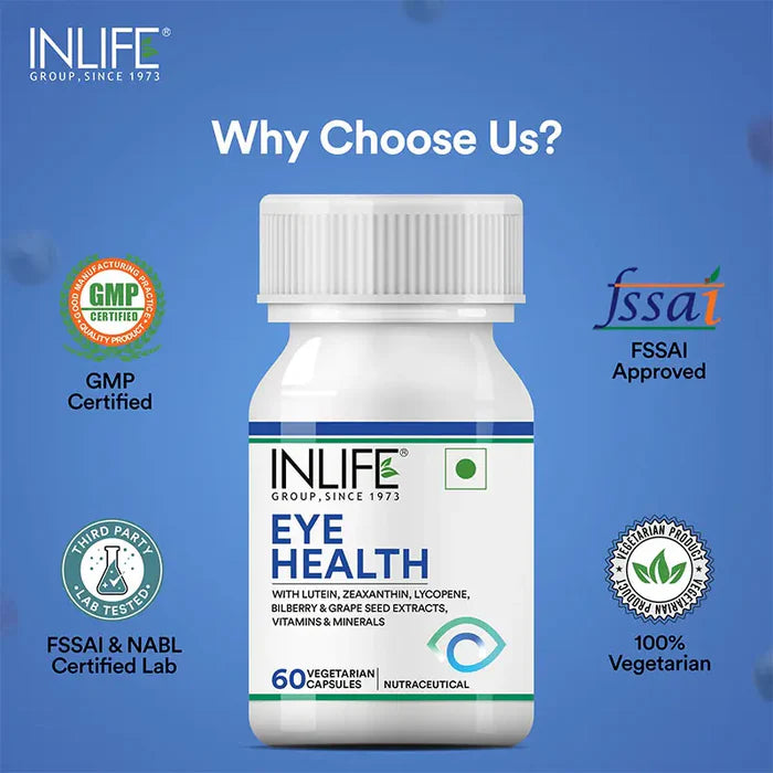 Inlife Eye Health Supplement met Bosbes en Zeaxanthine | Vegetarische Capsules