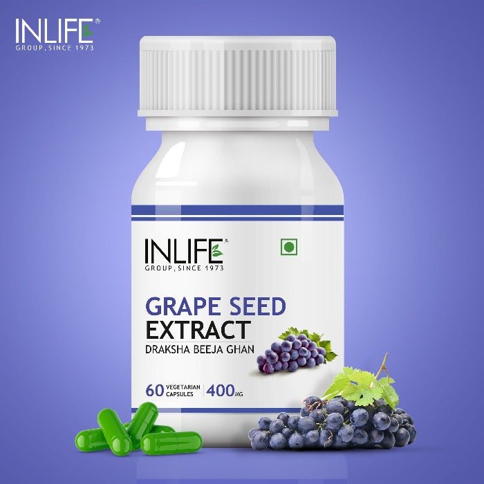INLIFE Grape Seed Extract (Proanthocyanidins > 95%) Antioxidant, 400 mg