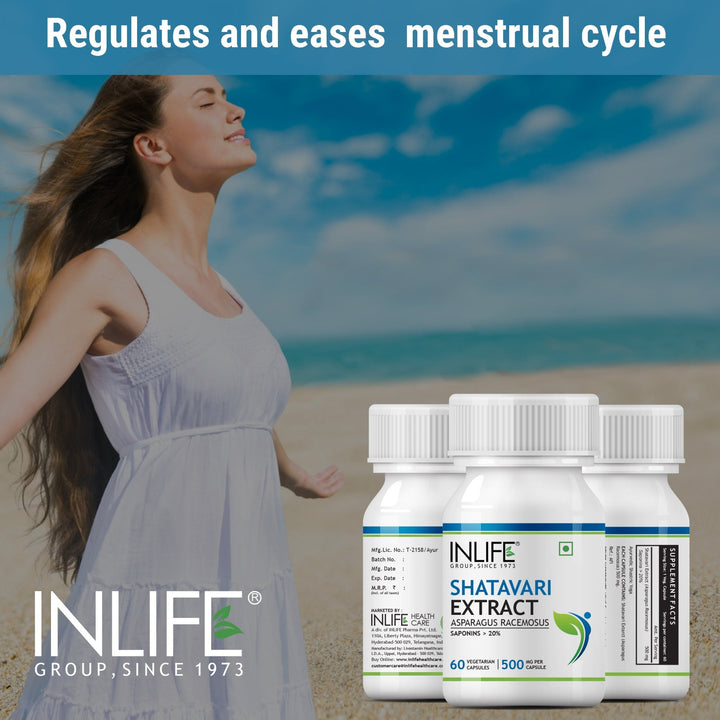 INLIFE Shatavari Capsule for Women 500mg | Saponins > 20% | Herbal Supplement