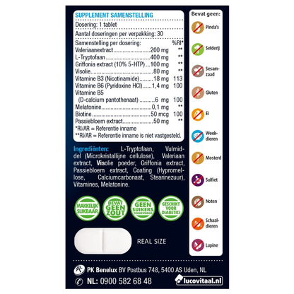 Melatonine 5 HTP L-Tryptofaan 30 tabletten