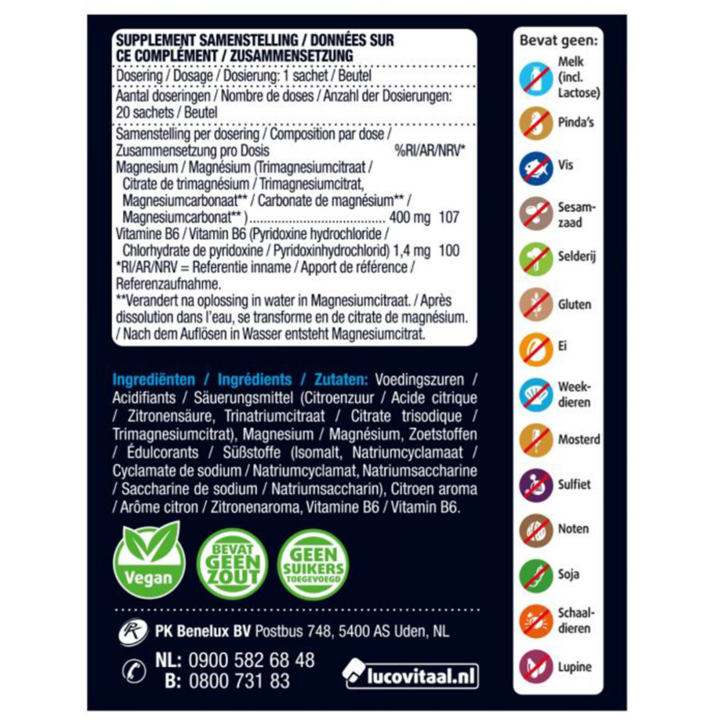 Magnesium Citraat Poeder 400 mg 20 sachets