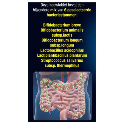 Probiotica tabletten Mix van 6 Bacteriestammen 30 kauwtabletten