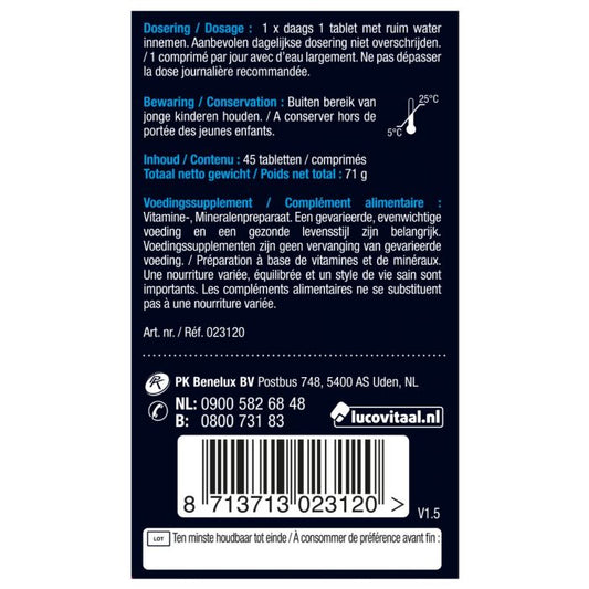 Magnesium Spanning, Stress & Vermoeidheid 45 tabletten
