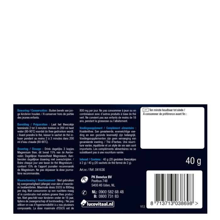 Magnesium thee 20 zakjes