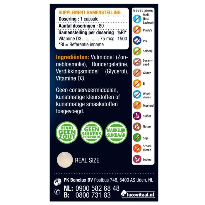 Vitamine D3 75 mcg 80 capsules