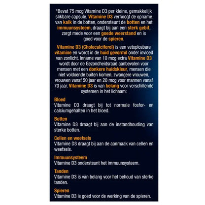 Vitamine D3 75 mcg 80 capsules