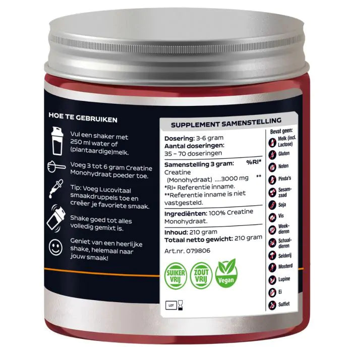 Lucovitaal Puur Creatine Monohydraat poeder – 210 gram