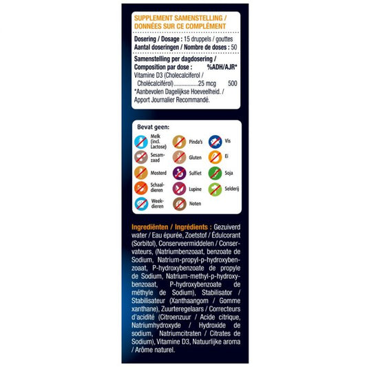 Vitamine D Druppels Aardbeismaak 50ml