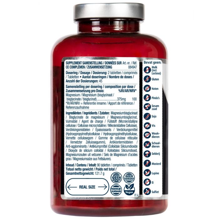 Magnesium 375 mg Bisglycinaat 90 tabletten