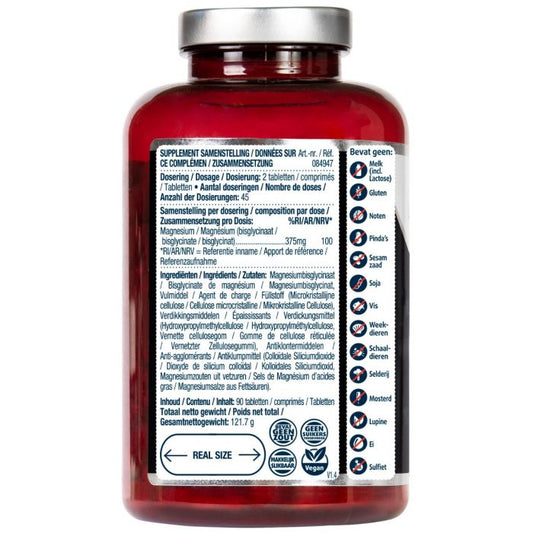 Magnesium 375 mg Bisglycinaat 90 tabletten