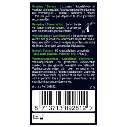 Vitamine D3 10 mcg (400IE) Vegan Kauwtablet