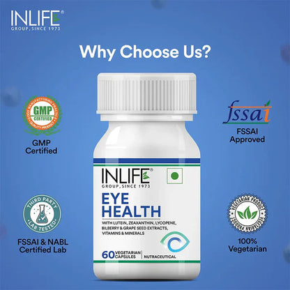 Inlife Eye Health Supplement met Bosbes en Zeaxanthine | Vegetarische Capsules