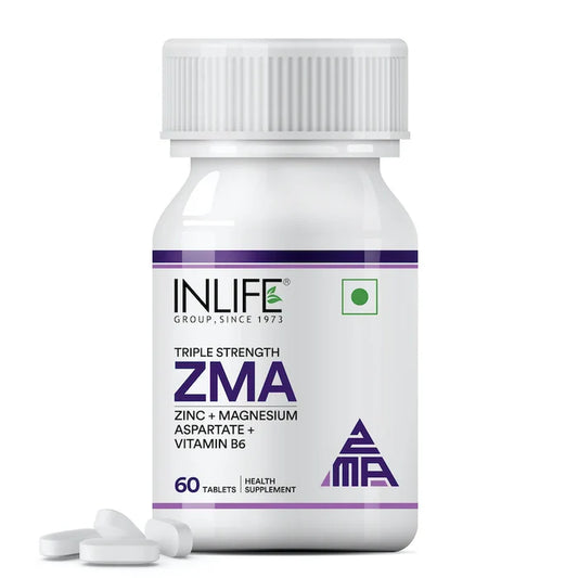 Inlife ZMA – Zink Magnesium Aspartaat en Vitamine B6 Supplement voor Mannen en Vrouwen | Spierherstel en Slaapondersteuning | Vegetarische Tabletten