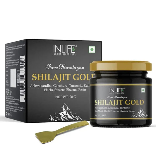 Inlife Shilajit Goudhars met Ashwagandha, Tribulus, Kurkuma, Kali Musli | 20g