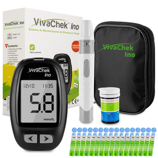 Vivacheck Ino Bloedglucose Meter | 25 Strips & 25 Lancetten | Prikpen |