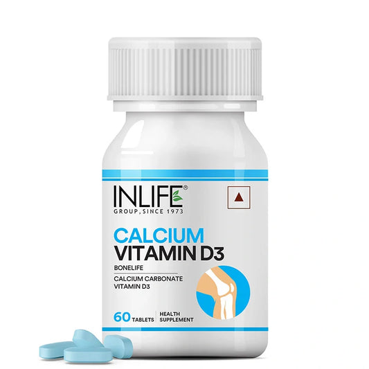 INLIFE Calcium 500 mg Vitamin D3 400 IU Supplement