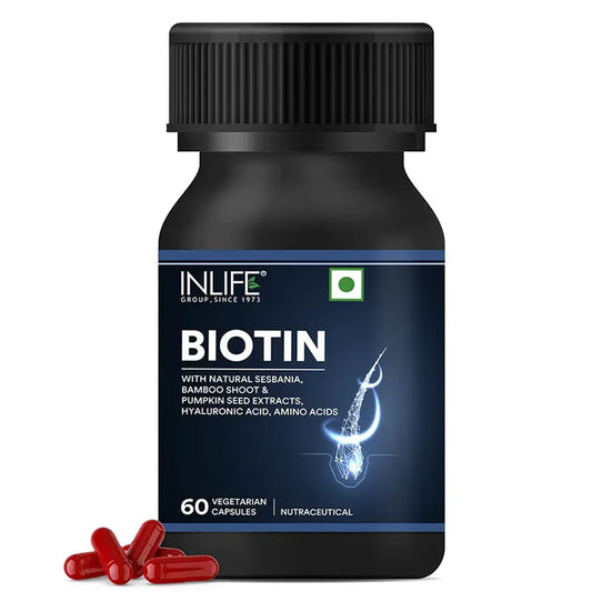 Inlife Biotin Supplement voor Haar, met Sesbania en Bamboescheut | Vegetarische Capsules