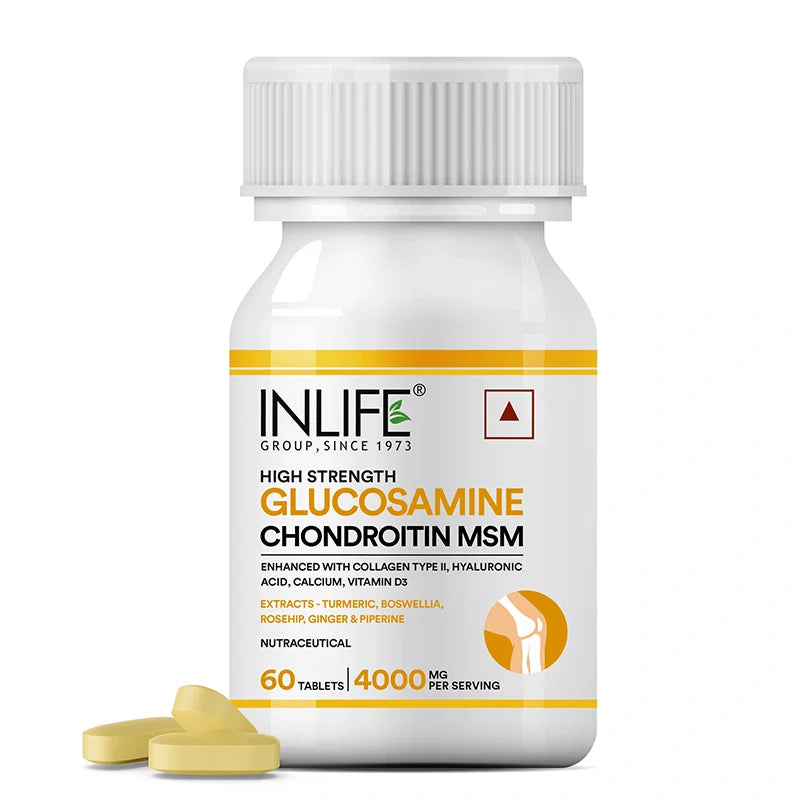 Inlife Glucosamine MSM Chondroitin & Collagen Tablets with Hyaluronic Acid, Calcium & Vitamin D3