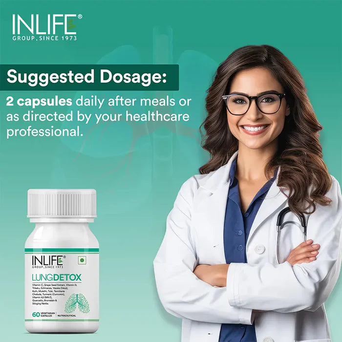 Inlife Lung Detox Supplement | Vegetarische Capsules