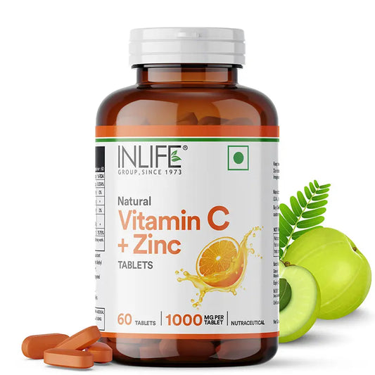INLIFE Natural Vitamin C Amla Extract 1000mg with Zinc 10mg